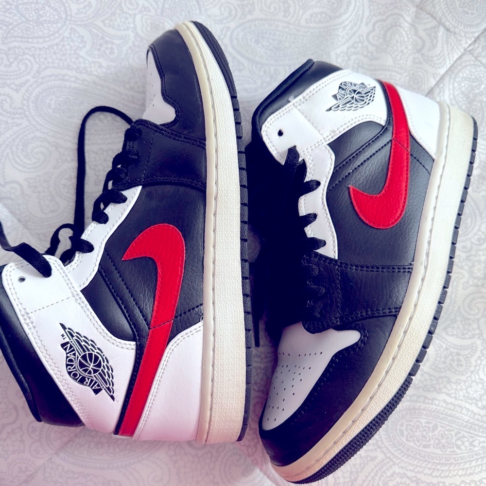 Jordan Black and Red High-Top Sneakers Iconic Design